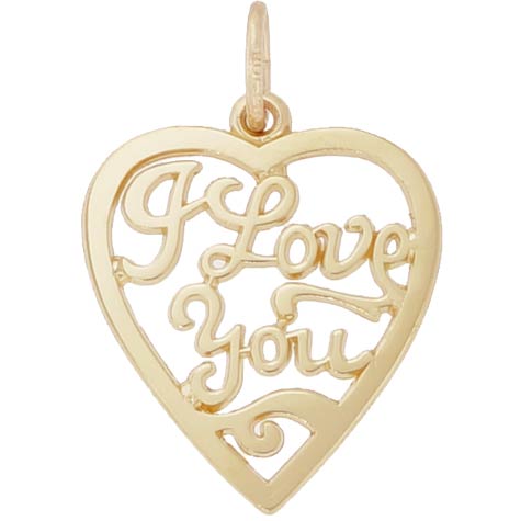 14K Gold I Love You Open Heart Charm by Rembrandt Charms 14K Gold I Love You Open Heart Charm by Rembrandt Charms