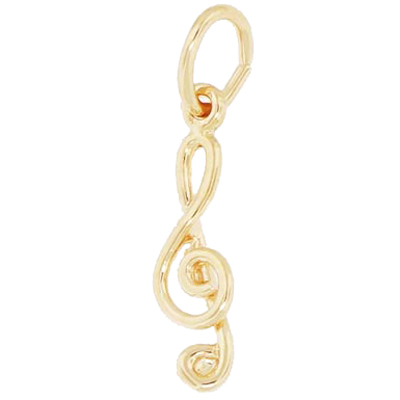 Gold Plated Treble Clef Accent Charm by Rembrandt Charms Gold Plated Treble Clef Accent Charm by Rembrandt Charms