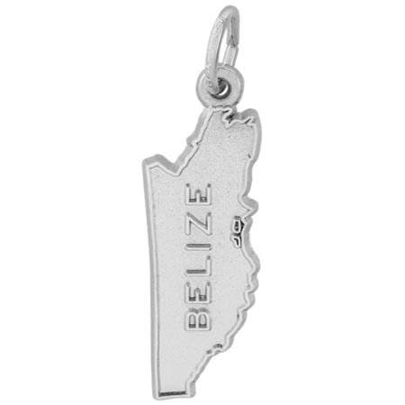 14K White Gold Belize Map Charm by Rembrandt Charms 14K White Gold Belize Map Charm by Rembrandt Charms