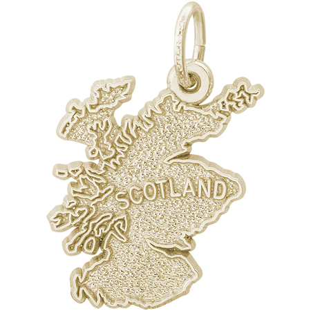 14K Gold Scotland Map Charm by Rembrandt Charms 14K Gold Scotland Map Charm by Rembrandt Charms