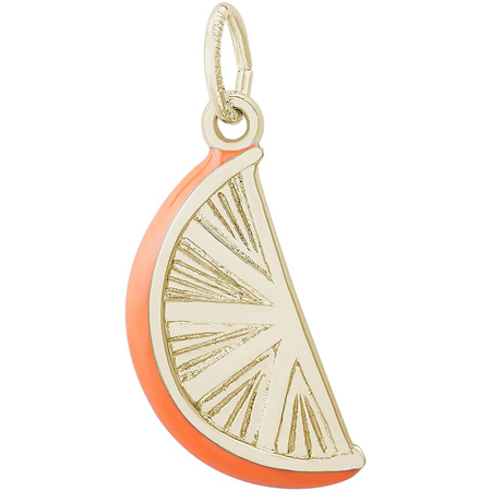 14K Gold Orange Slice Charm by Rembrandt Charms 14K Gold Orange Slice Charm by Rembrandt Charms
