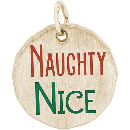 14K Gold Naughty Nice Charm Tag by Rembrandt Charms 14K Gold Naughty Nice Charm Tag by Rembrandt Charms