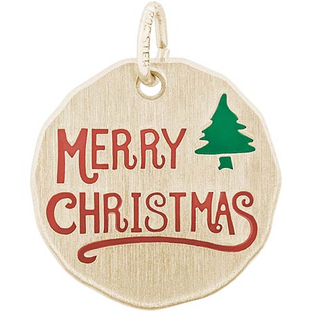 14K Gold Merry Christmas Charm Tag by Rembrandt Charms 14K Gold Merry Christmas Charm Tag by Rembrandt Charms