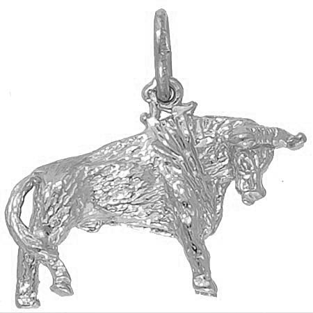 14K White Gold Bull Charm by Rembrandt Charms 14K White Gold Bull Charm by Rembrandt Charms