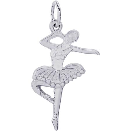14K White Gold Ballet Dancer with Tutu Charm by Rembrandt Charms 14K White Gold Ballet Dancer with Tutu Charm by Rembrandt Charms