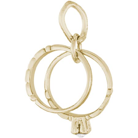 10K Gold Wedding Rings Charm by Rembrandt Charms 10K Gold Wedding Rings Charm by Rembrandt Charms