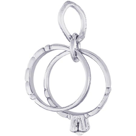 14K White Gold Wedding Rings Charm by Rembrandt Charms 14K White Gold Wedding Rings Charm by Rembrandt Charms