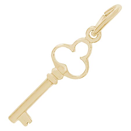 10K Gold Antique Trefoil Key Accent Charm by Rembrandt Charms 10K Gold Antique Trefoil Key Accent Charm by Rembrandt Charms