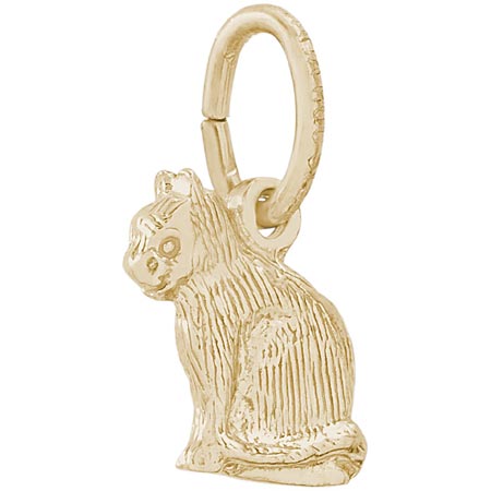 Gold Plate Sitting Cat Accent Charm by Rembrandt Charms Gold Plate Sitting Cat Accent Charm by Rembrandt Charms