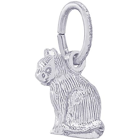 Sterling Silver Sitting Cat Accent Charm by Rembrandt Charms Sterling Silver Sitting Cat Accent Charm by Rembrandt Charms