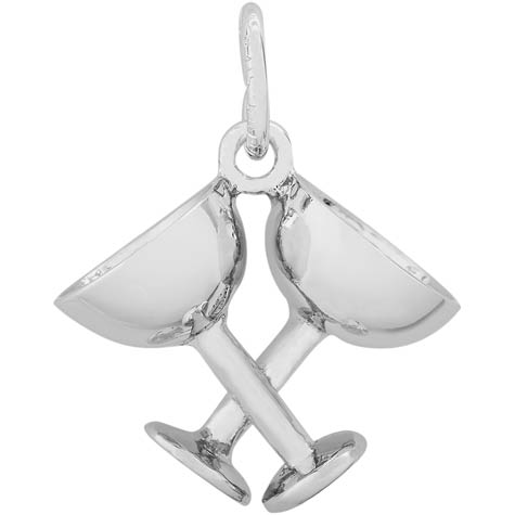 Sterling Silver Champagne Glasses Charm by Rembrandt Charms Sterling Silver Champagne Glasses Charm by Rembrandt Charms