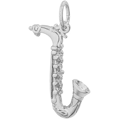 14K White Gold Saxophone Charm by Rembrandt Charms 14K White Gold Saxophone Charm by Rembrandt Charms