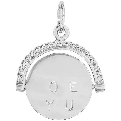 Sterling Silver I Love You Spinner Charm by Rembrandt Charms Sterling Silver I Love You Spinner Charm by Rembrandt Charms