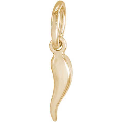 Gold Plate Italian Horn Accent Charm by Rembrandt Charms Gold Plate Italian Horn Accent Charm by Rembrandt Charms