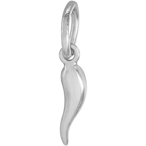 Sterling Silver Italian Horn Accent Charm by Rembrandt Charms Sterling Silver Italian Horn Accent Charm by Rembrandt Charms