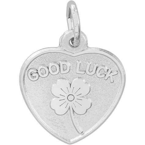 14K White Good Luck Heart Charm by Rembrandt Charms 14K White Good Luck Heart Charm by Rembrandt Charms