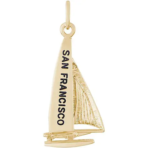 14K Gold San Francisco Catamaran Charm by Rembrandt Charms 14K Gold San Francisco Catamaran Charm by Rembrandt Charms