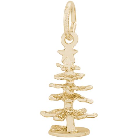 14K Gold Small Evergreen Tree Charm by Rembrandt Charms 14K Gold Small Evergreen Tree Charm by Rembrandt Charms