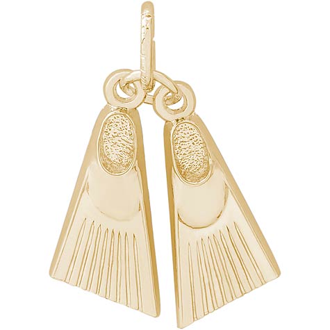 14K Gold Swim Fins Charm by Rembrandt Charms 14K Gold Swim Fins Charm by Rembrandt Charms
