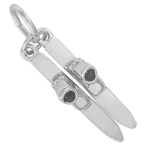 14K White Gold Pair of Skis Charm by Rembrandt Charms 14K White Gold Pair of Skis Charm by Rembrandt Charms