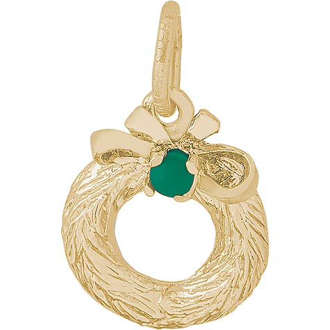 14K Gold Wreath with Bead Charm by Rembrandt Charms 14K Gold Wreath with Bead Charm by Rembrandt Charms