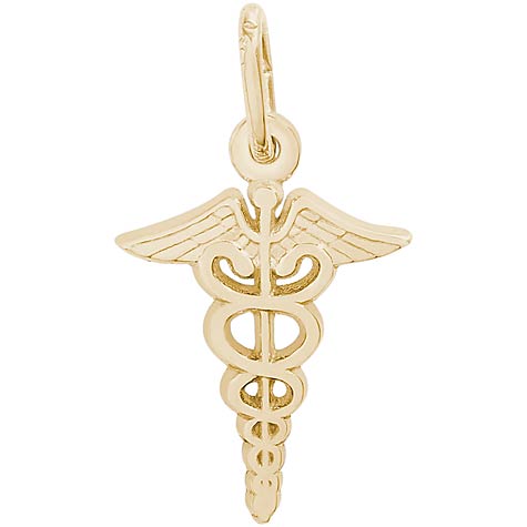 10K Gold Small Caduceus Charm by Rembrandt Charms 10K Gold Small Caduceus Charm by Rembrandt Charms