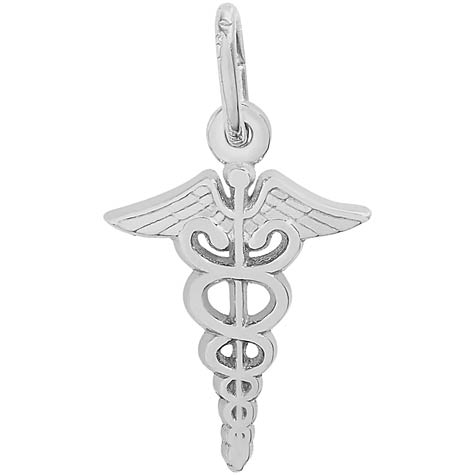 Sterling Silver Small Caduceus Charm by Rembrandt Charms Sterling Silver Small Caduceus Charm by Rembrandt Charms