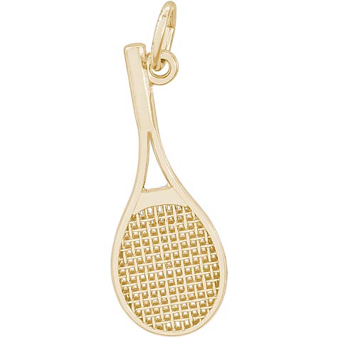 10K Gold Mid-Size Tennis Racquet Charm by Rembrandt Charms 10K Gold Mid-Size Tennis Racquet Charm by Rembrandt Charms