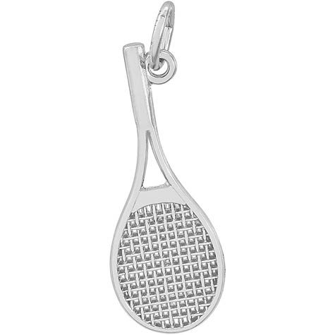 Sterling Silver Mid-Size Tennis Racquet Charm by Rembrandt Charms Sterling Silver Mid-Size Tennis Racquet Charm by Rembrandt Charms