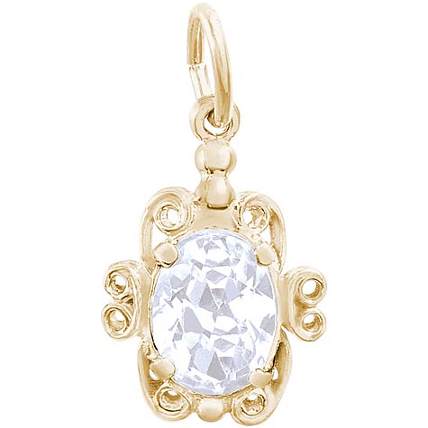 14k Gold 04 April Filigree Charm by Rembrandt Charms 14k Gold 04 April Filigree Charm by Rembrandt Charms