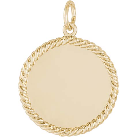 14K Gold Rope Disc Charm by Rembrandt Charms 14K Gold Rope Disc Charm by Rembrandt Charms
