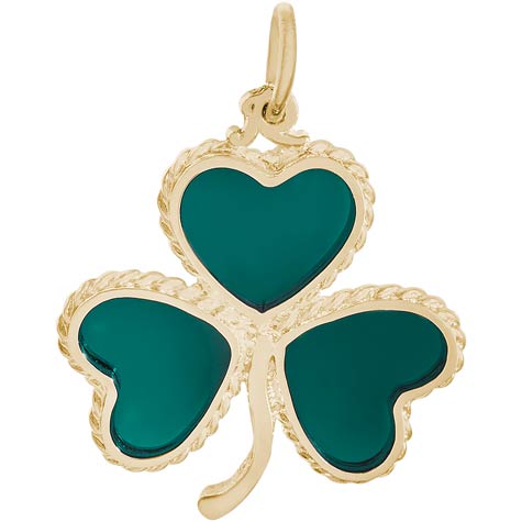 10K Gold Green Shamrock Charm by Rembrandt Charms 10K Gold Green Shamrock Charm by Rembrandt Charms