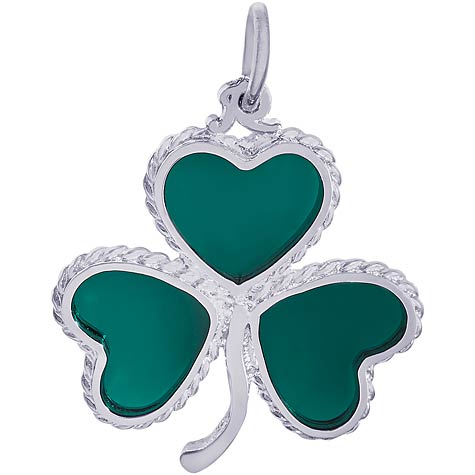 Sterling Silver Green Shamrock Charm by Rembrandt Charms Sterling Silver Green Shamrock Charm by Rembrandt Charms