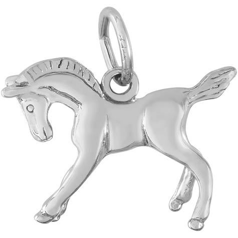 14K White Gold Playful Horse Charm by Rembrandt Charms 14K White Gold Playful Horse Charm by Rembrandt Charms