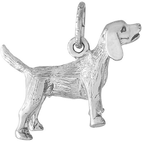 14K White Gold Beagle Dog Charm by Rembrandt Charms 14K White Gold Beagle Dog Charm by Rembrandt Charms