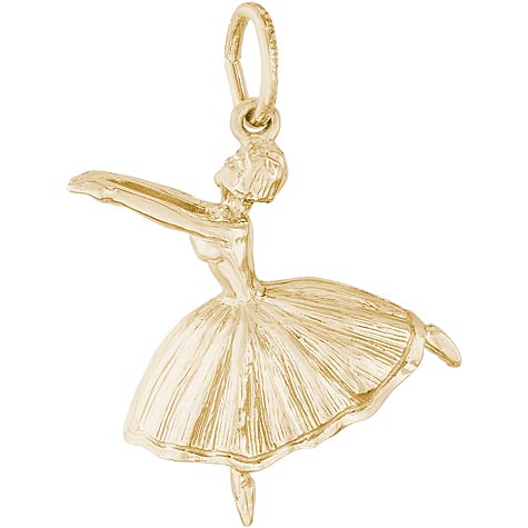 10K Gold Ballet Dancer with Skirt Charm by Rembrandt Charms 10K Gold Ballet Dancer with Skirt Charm by Rembrandt Charms