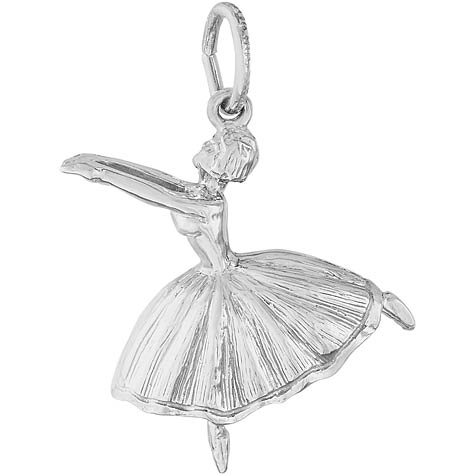 Sterling Silver Ballet Dancer with Skirt Charm by Rembrandt Charms Sterling Silver Ballet Dancer with Skirt Charm by Rembrandt Charms