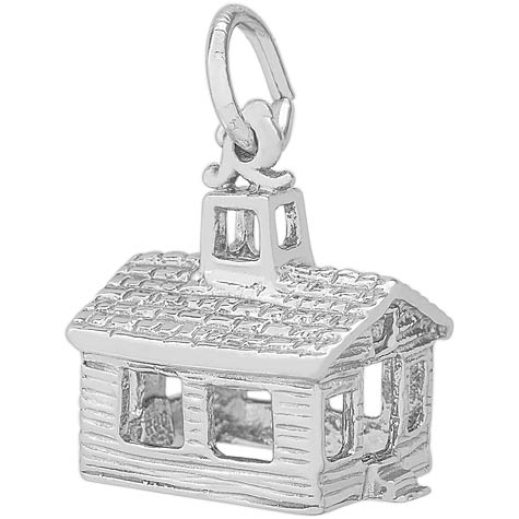 14K White Gold School House Charm by Rembrandt Charms 14K White Gold School House Charm by Rembrandt Charms