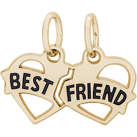 14k Gold Best Friends Heart Charm by Rembrandt Charms 14k Gold Best Friends Heart Charm by Rembrandt Charms