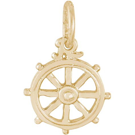 14K Gold Ship Wheel Charm by Rembrandt Charms 14K Gold Ship Wheel Charm by Rembrandt Charms