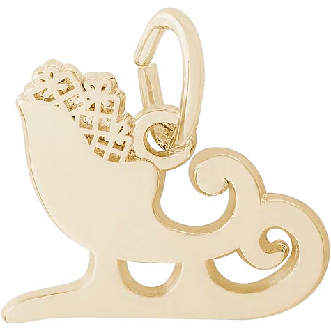 14K Gold Santa's Sleigh Charm by Rembrandt Charms 14K Gold Santa's Sleigh Charm by Rembrandt Charms