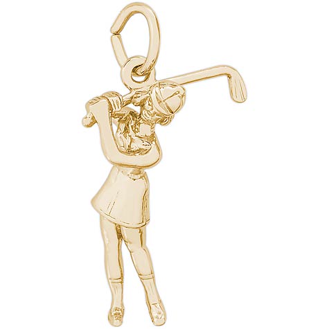 10K Gold Female Golfer Charm by Rembrandt Charms 10K Gold Female Golfer Charm by Rembrandt Charms