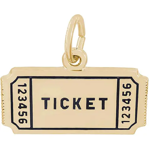 14k Gold Movie Ticket Charm by Rembrandt Charms 14k Gold Movie Ticket Charm by Rembrandt Charms