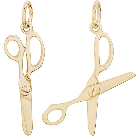 Gold Plate Scissors Charm by Rembrandt Charms Gold Plate Scissors Charm by Rembrandt Charms
