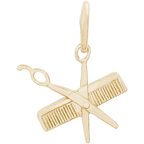 14K Gold Small Comb and Scissors Charm by Rembrandt Charms 14K Gold Small Comb and Scissors Charm by Rembrandt Charms