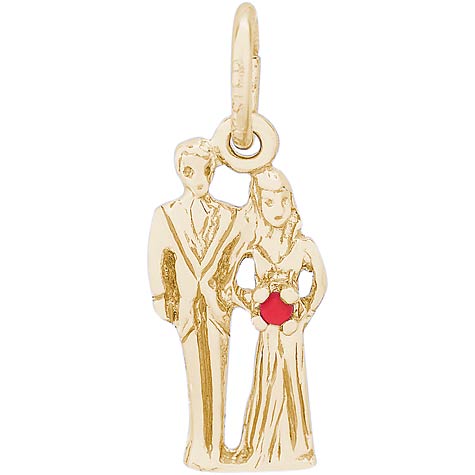 Gold Plate Bride and Groom Accent Charm by Rembrandt Charms Gold Plate Bride and Groom Accent Charm by Rembrandt Charms