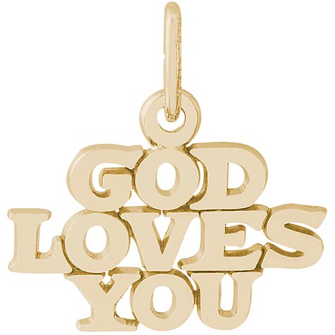 14K Gold God Loves You Charm by Rembrandt Charms 14K Gold God Loves You Charm by Rembrandt Charms