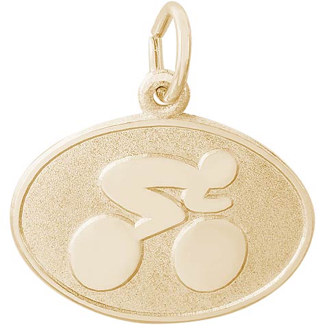 14K Gold Cyclist Oval Disc Charm by Rembrandt Charms 14K Gold Cyclist Oval Disc Charm by Rembrandt Charms