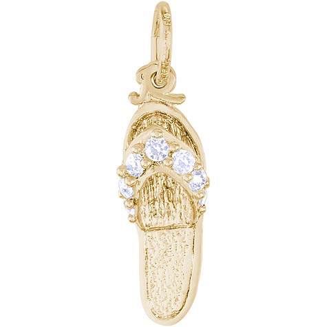 14k Gold Sandal Charm April Birthstone by Rembrandt Charms 14k Gold Sandal Charm April Birthstone by Rembrandt Charms