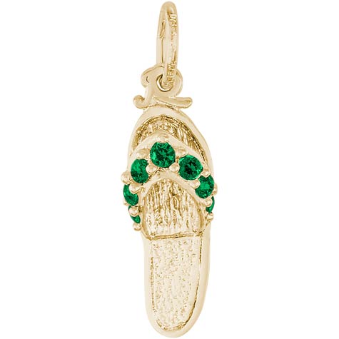 14k Gold Sandal Charm May Birthstone by Rembrandt Charms 14k Gold Sandal Charm May Birthstone by Rembrandt Charms
